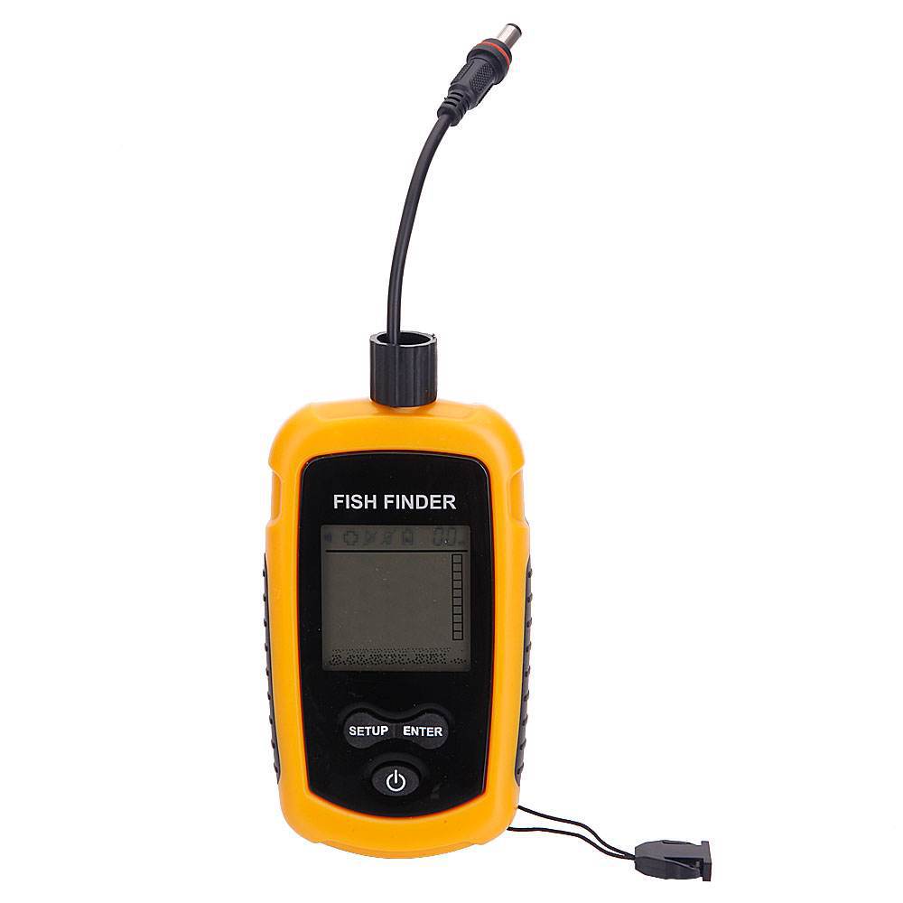 Fishing Boat Depth Finder - アラーム付き100Mポータブルソナー魚群探知機 ソナー範囲エコーサウンダーアラームトランスデューサー 水深計 湖 海 ボート