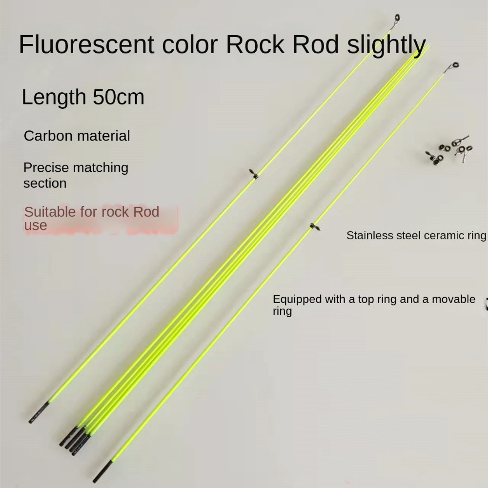 Fishing Boat Fiberglass - 2025年 トップリング付き釣り竿ティップ 冬用 50cm カーボンファイバー ポータブルスピニンググラスファイバー釣り竿